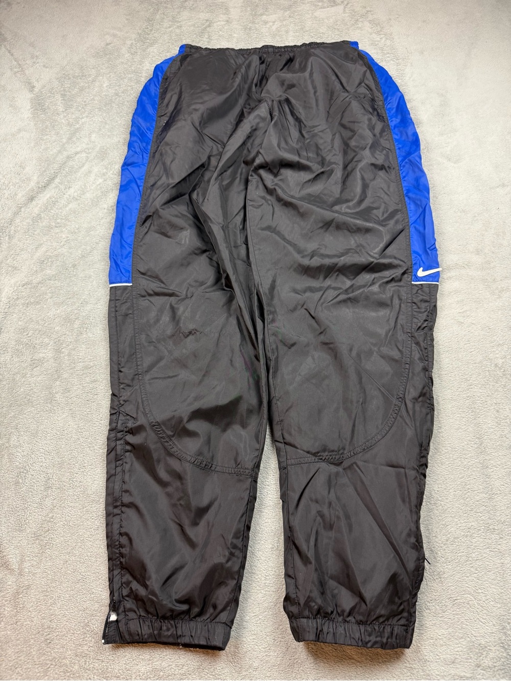Vintage Nike Track Pants Jogging Pants Black and Blue 90s Nike Sweatsuit Jogger